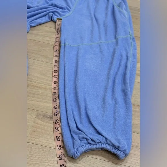 NEW Free People M Terry Sweatpants  Joggers Blue Grape Mist NWT - Picture 5 of 8